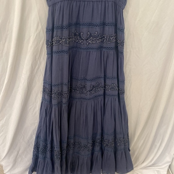 Love the Label Dress beaded blue maxi dress sz small - Picture 6 of 6